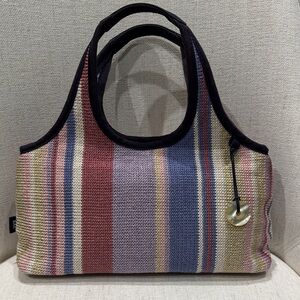 The Sak Striped Multicolor Knit Tote with Shell Charm